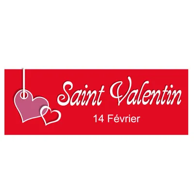 Affiche Saint Valentin 70 x 25 cm rouge - Affiche vitrine
