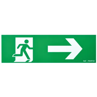 Pictogramme autocollant Sortie à droite - Registres obligatoires, Signalétique de sécurité