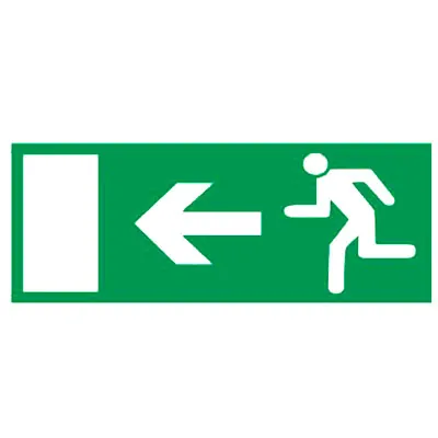 Panneau Sortie de Secours flèche à gauche autocollant - Pictogramme sortie de secours - Registres obligatoires, Signalétique de sécurité