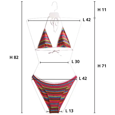 Cintre maillot de bain métal fil blanc 71 cm, sans poitrine - Cintre buste - Lot de 3 - Cintres lingerie, maillots de bain-1