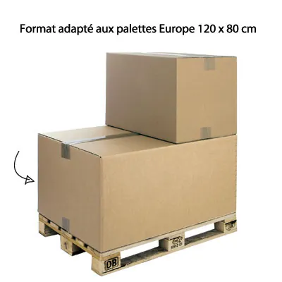 Caisse carton - Caisse américaine carton - carton double cannelure 120 x 80 x 60 cm - Caisses américaines cartons-2