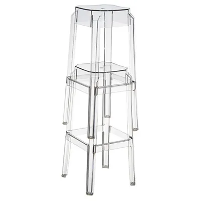 Tabouret plastique transparent Fox H 75 cm - Tabourets-1