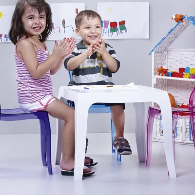 Table blanche plastiqueQueen 51 x 51 x H 43 cm - Tables-2