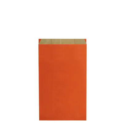 Pochette cadeau kraft vergé orange 16 x 8 x 27,5 cm - Sachet kraft - Lot de 250 - Pochettes cadeaux unies