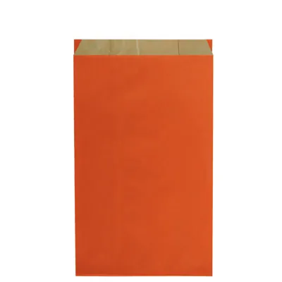Pochette cadeau kraft vergé orange 25 x 7 x 41 cm - Sachet kraft - Lot de 250 - Pochettes cadeaux unies