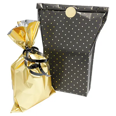 Pochette cadeau métallisée or 30 x 50 cm - Sachet cadeau or - Lot de 50 - Pochettes cadeaux métallisées-1