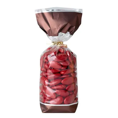Sachet confiserie fond carton glacé marron 10 x 20 cm polypro 35µ - Sachet bonbons - Lot de 100 - Sachets bonbon, Sachets confiserie-1