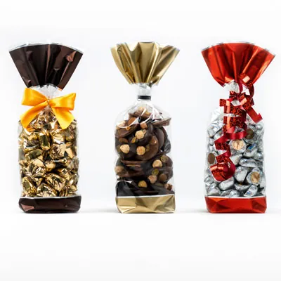 Sachet confiserie fond carton glacé or 10 x 20 cm polypro 35µ - Sachet bonbons - Lot de 100 - Sachets bonbon, Sachets confiserie-3