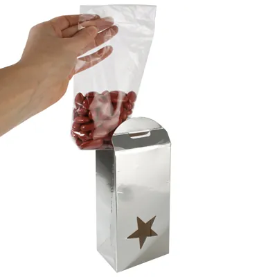 Sachet confiserie fond carton 10 x H 22 cm PP 35µ thermoscellable — Paquet de 100 - Sachets bonbon, Sachets confiserie-1