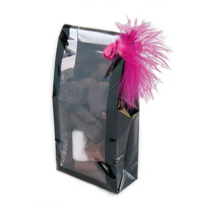 Sachet SOS fond PP Glossy noir 9 x 4,5 x 24 cm 55µ - Sachet confiserie - Sachet bonbons - Lot de 50 - Sachets bonbon, Sachets confiserie-1