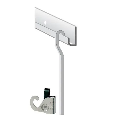 Cimaise alu + 2 tiges alu + 2 crochets X - Câbles et cimaises