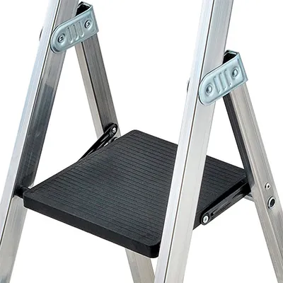 Escabeau 8 marches 150 kg 3,64 m gris alu - Escabeaux-5