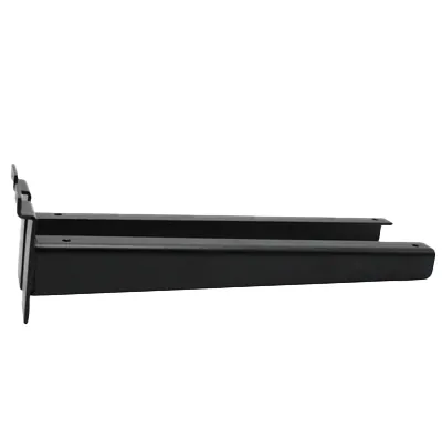 Console pour tablette bois ou verre en métal chromé pour panneau rainuré L 30 cm - Noir - La paire - Consoles pour tablettes
