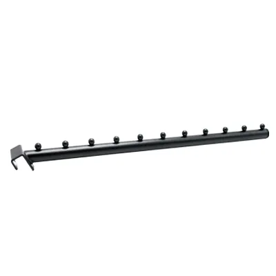 Bras perroquet noir sablé 11 picots - L 44 cm - pour barre de charge - Bras pour barre de charge