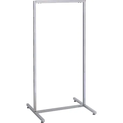 Portant Vêtement Chrome pour Gondole Centrale - Gamme Square - Portants à vêtements droits