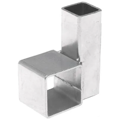 Connecteur d'angle pour barre penderie tube carré section 27 x 27 mm Acier galvanisé - Douilles