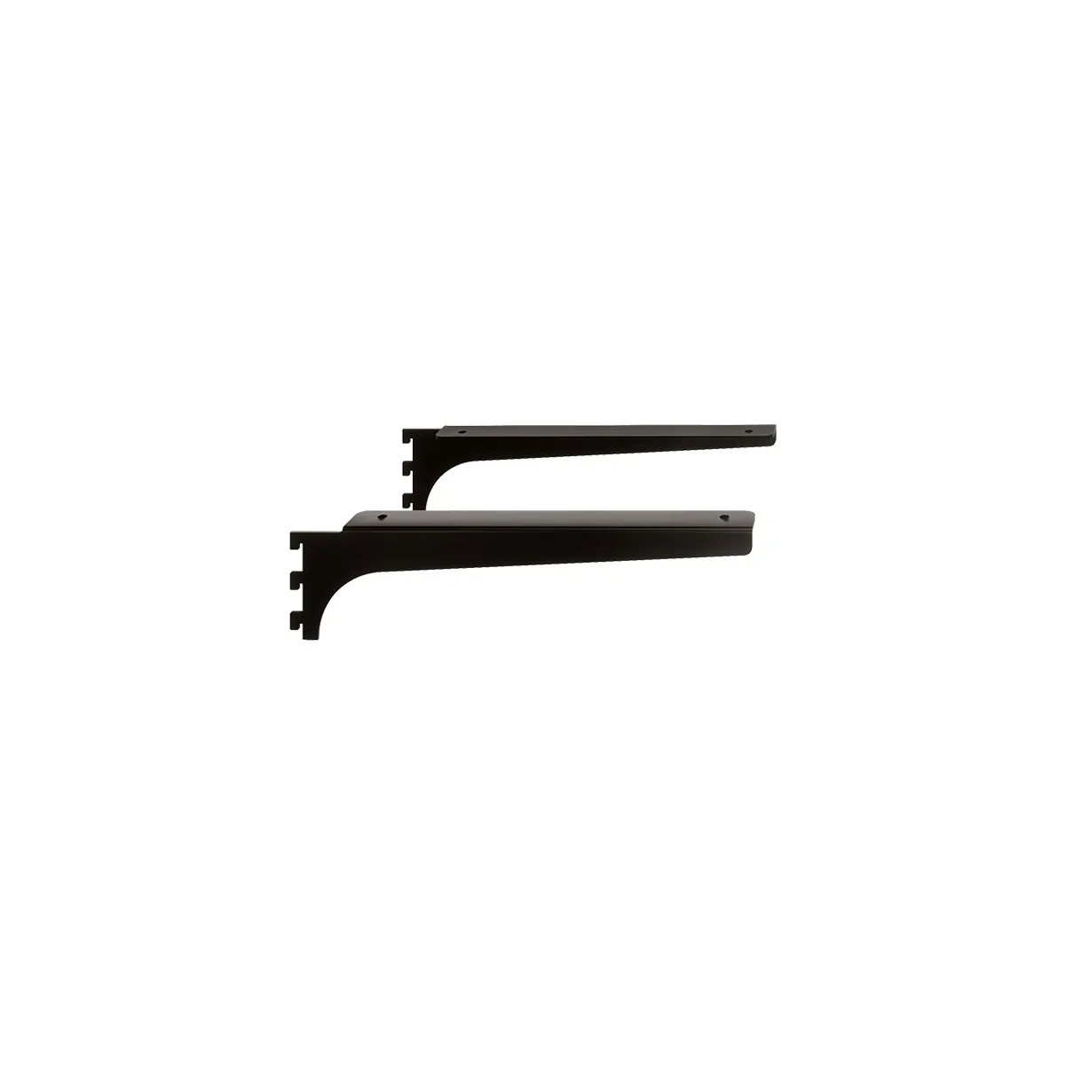Consoles droites pour tablettes bois ou verre - Ligne Square 25 noir