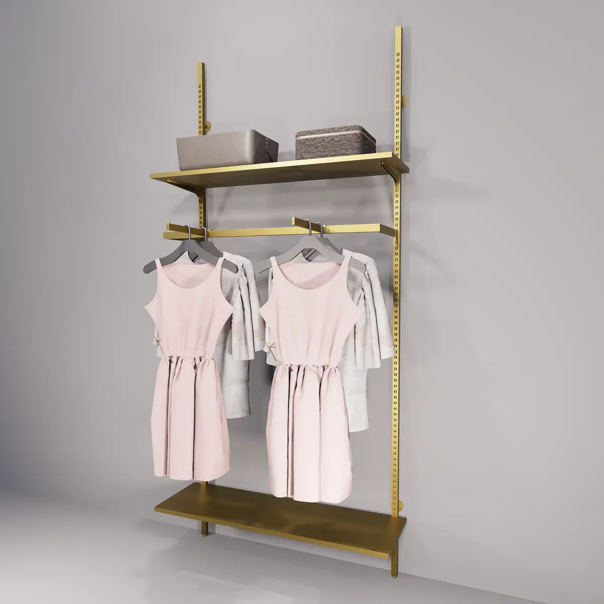 Barre de penderie - Or - L 100 cm - Ligne Square 25 or-2