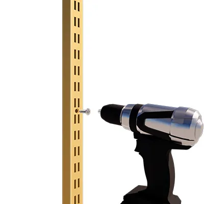 Crémaillère pas de 25 - Or - H 240 cm - section 25x20 cm - Ligne Square 25 or-1