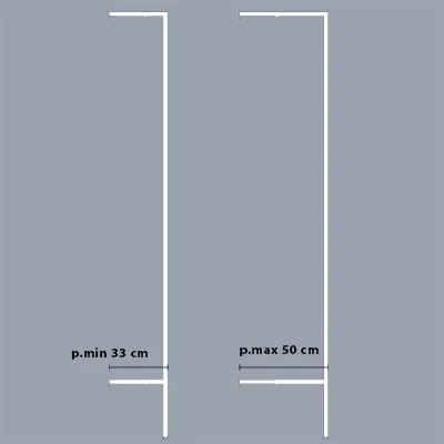Montant déporté 36,5 cm - Or - H 240 cm - Ligne Square 25 or-2