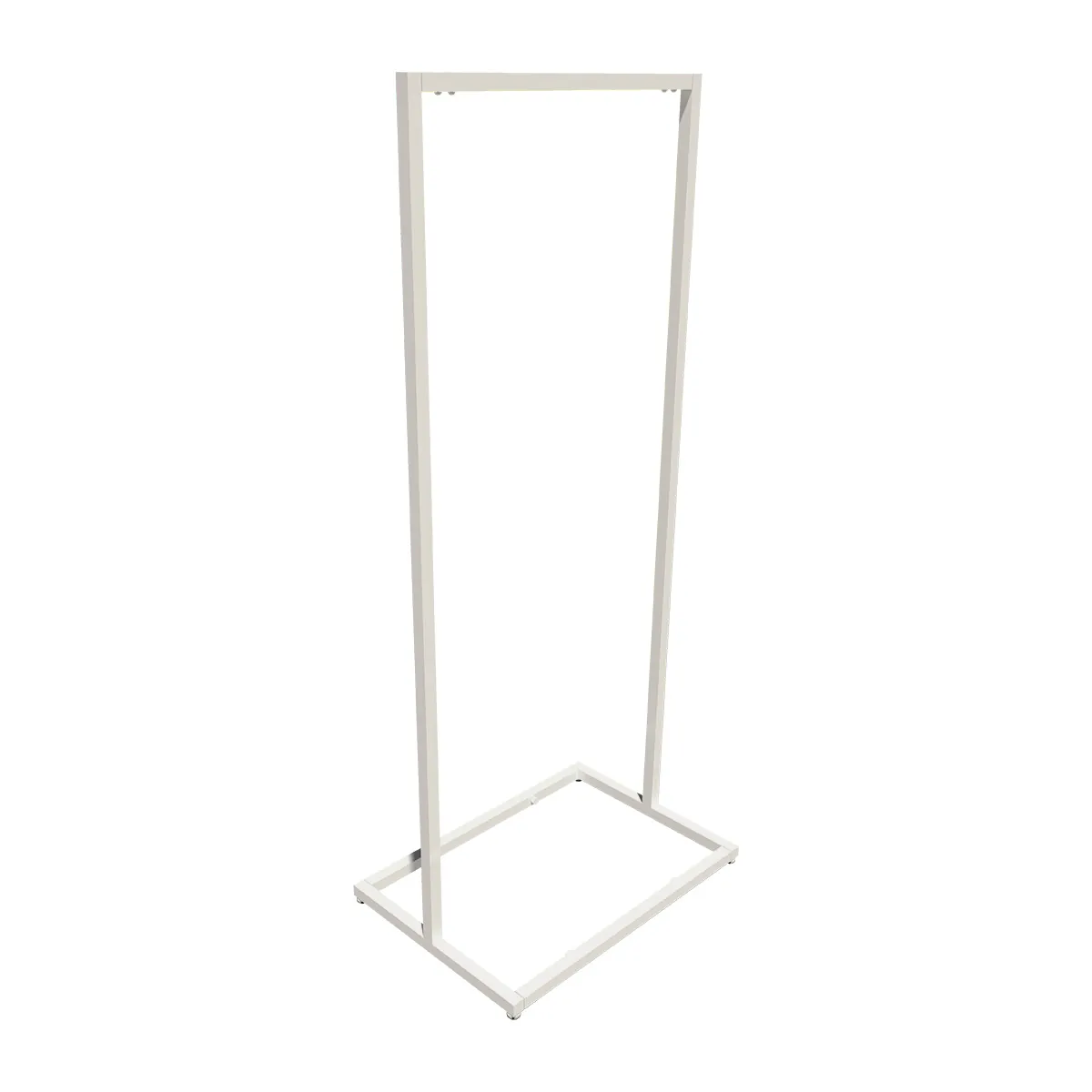 Portant vêtement professionnel blanc sur vérin, 65x45x150cm - Ligne Square 25 blanc-1