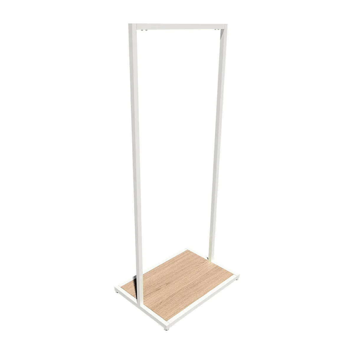 Portant vêtement professionnel blanc sur vérin, 65x45x150cm - Ligne Square 25 blanc-2