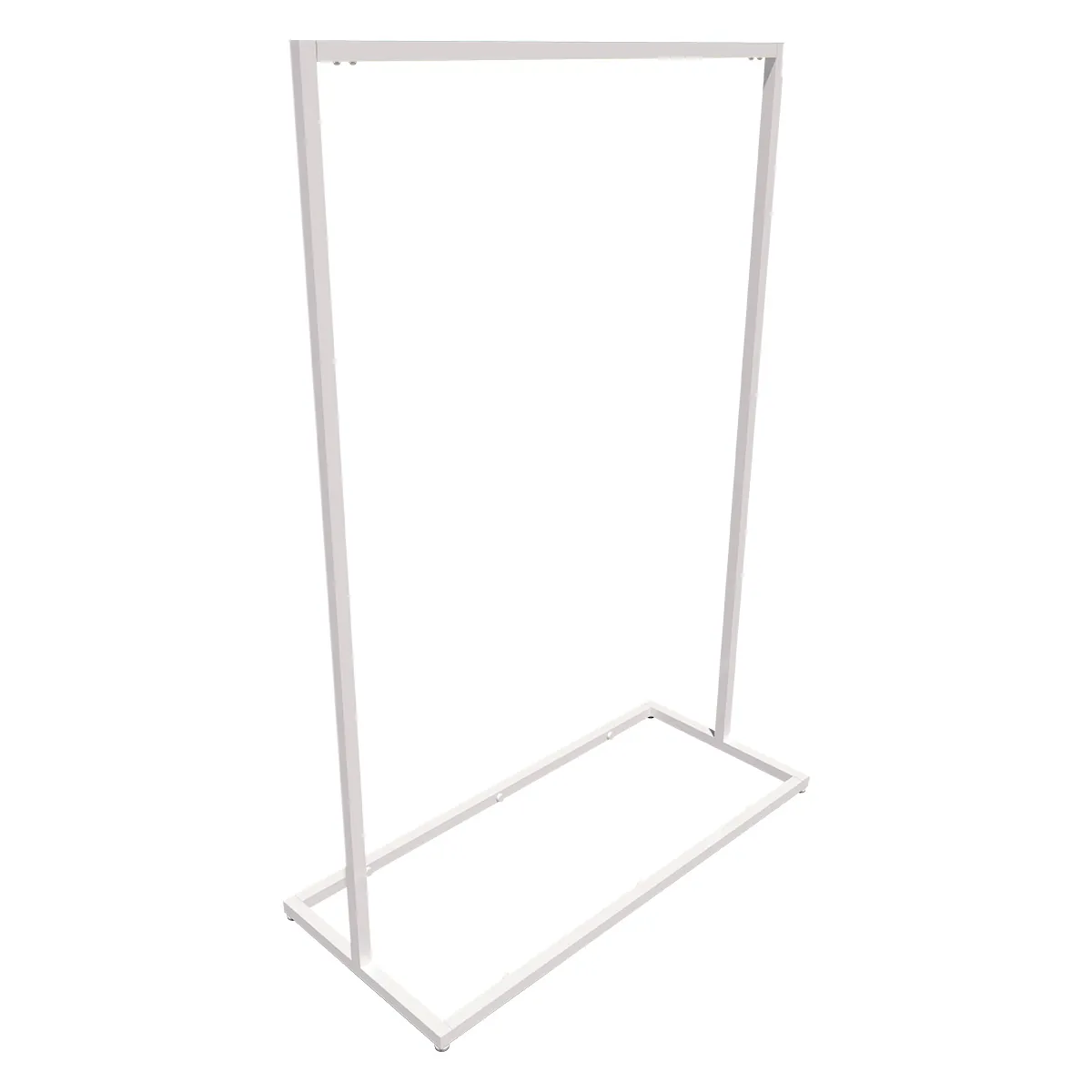 Portant vêtement professionnel blanc sur vérin, 105x45x150cm - Ligne Square 25 blanc-1