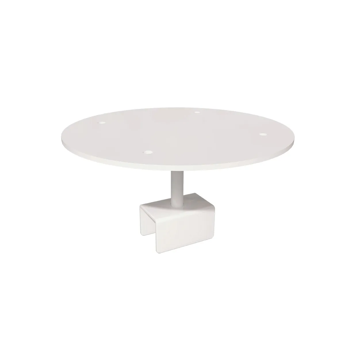 Support tablette pour tube ø25mm, blanc, épaisseur du tube 3mm - Ligne Square 25 blanc