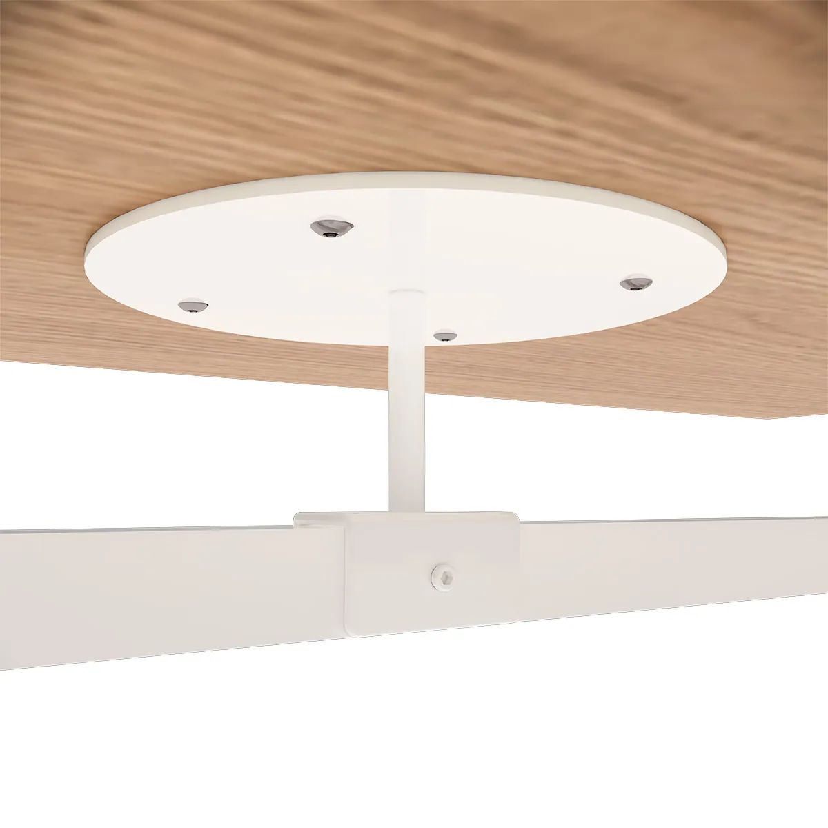 Support tablette pour tube ø25mm, blanc, épaisseur du tube 3mm - Ligne Square 25 blanc-1