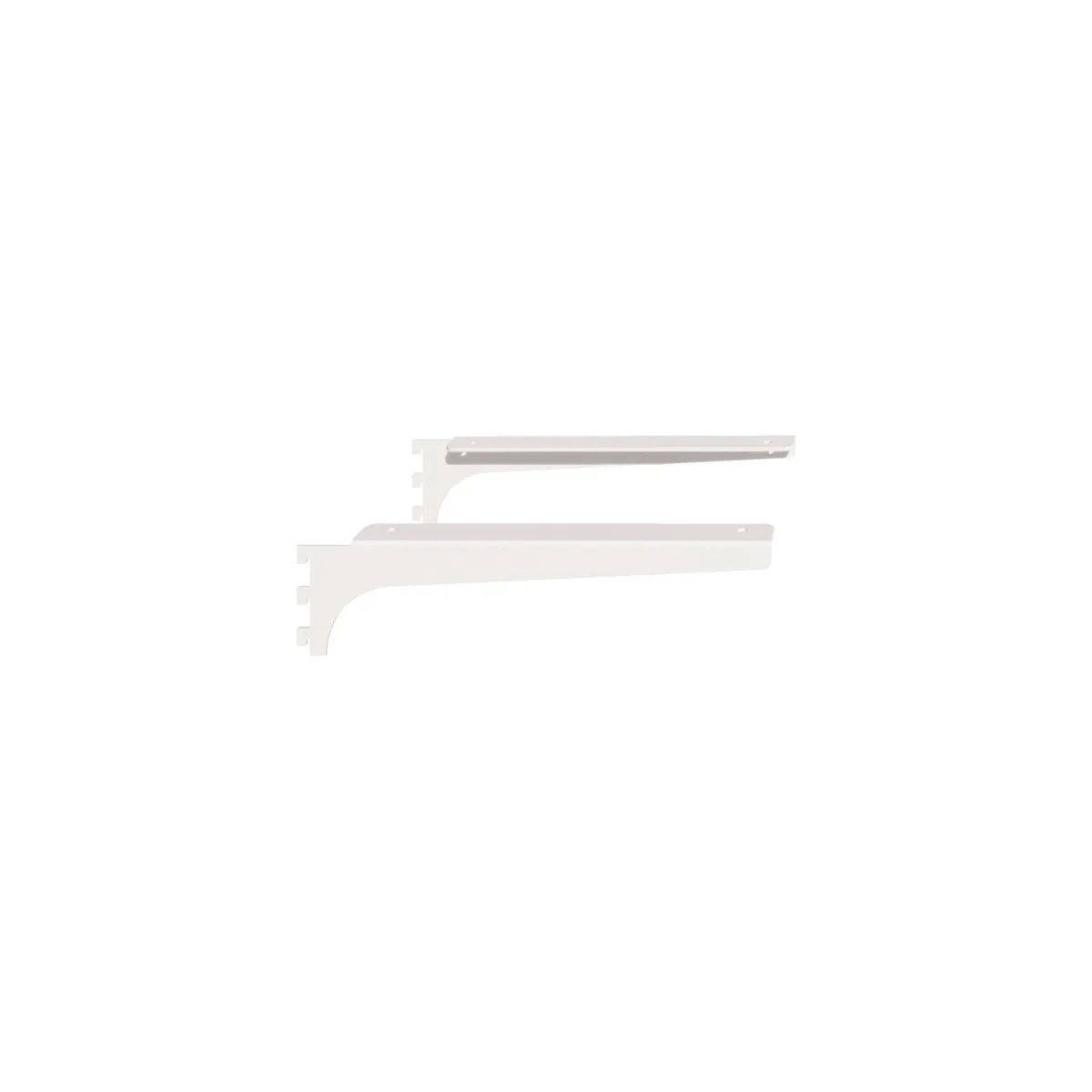 Consoles équerre L 28 cm blanc pour tablette, pas de 25 mm  - Ligne Square 25 blanc