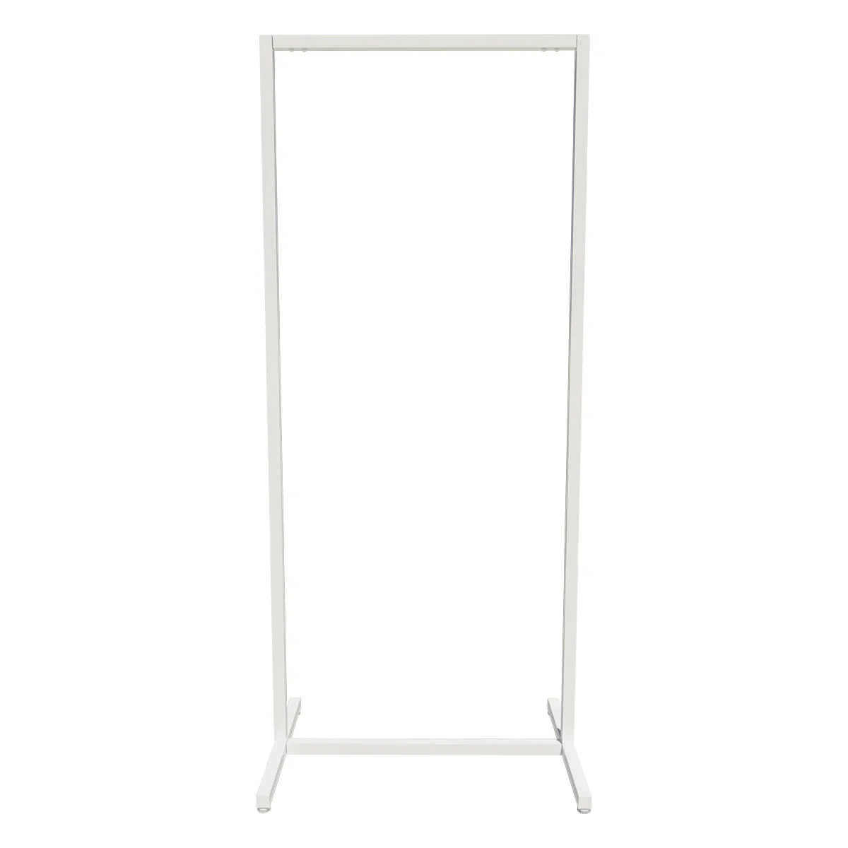 Portant vêtement fixe professionnel blanc sur vérin, 65x45x150cm - Ligne Square 25 blanc
