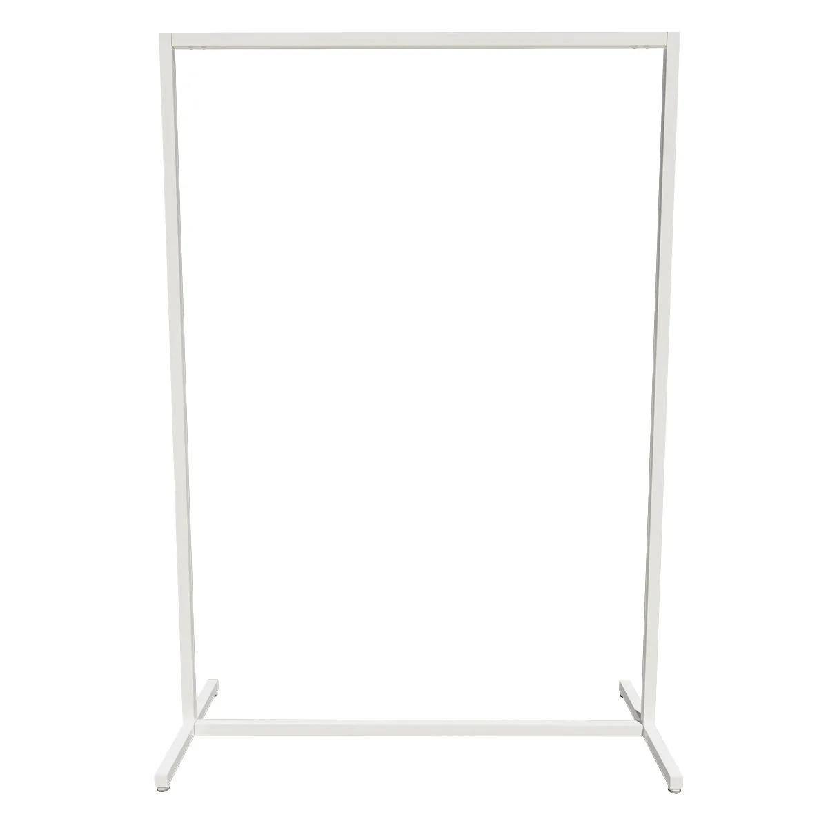 Portant vêtement fixe professionnel blanc sur vérin, 105x45x150cm - Ligne Square 25 blanc