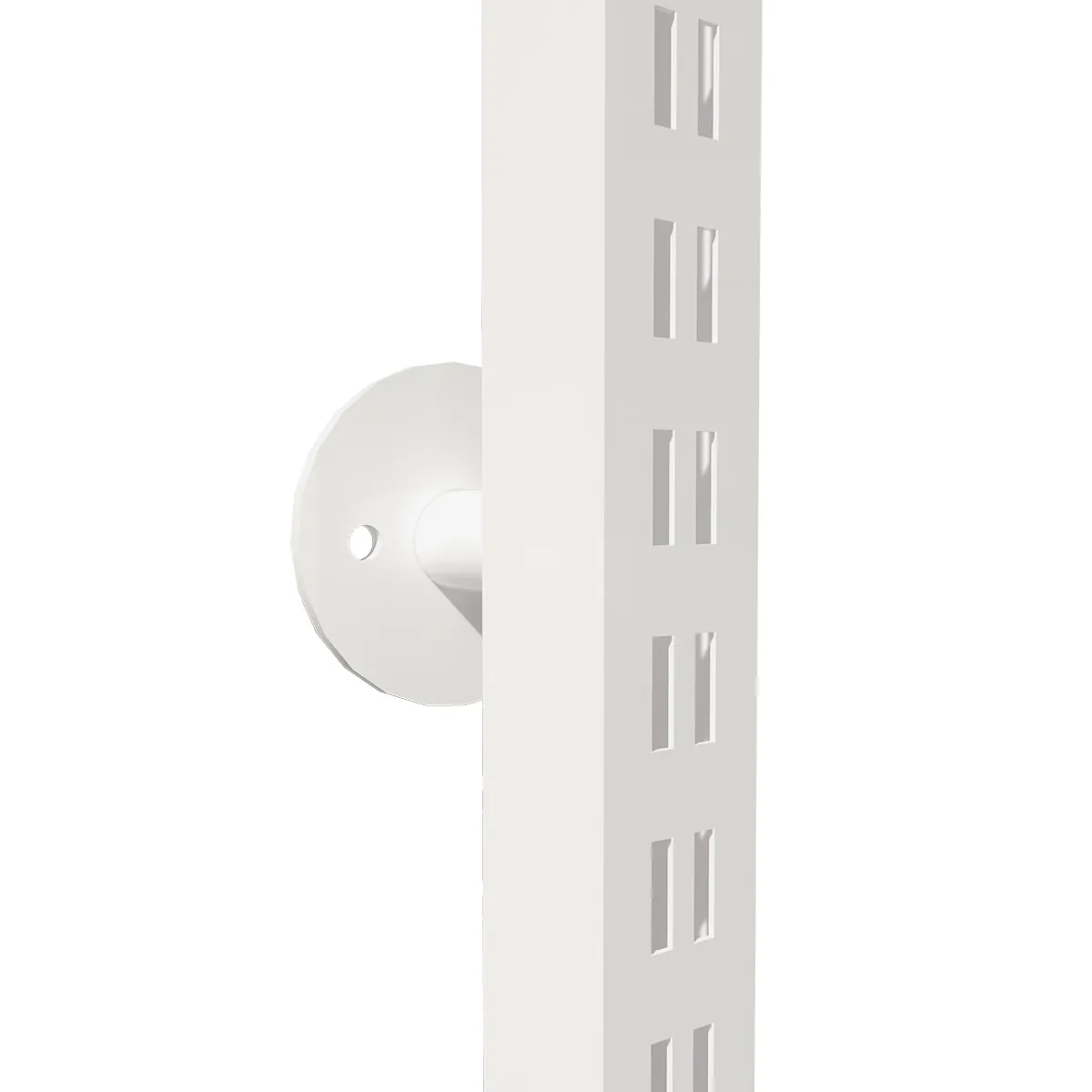 Montant crémaillère mural double perforation 240cm blanc section 25x25mm - Ligne Square 25 blanc-1