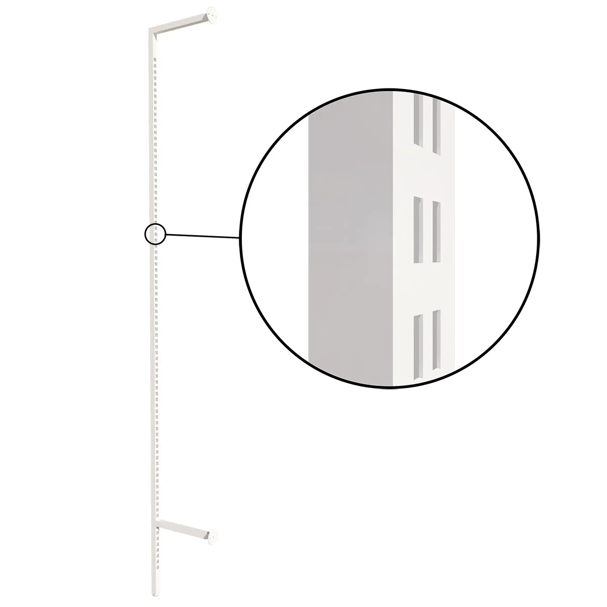 Montant mural déporté double perforation 240cm blanc section 25x25mm - Ligne Square 25 blanc-1