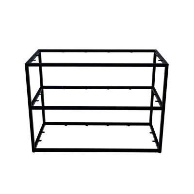 Table de présentation 3 niveaux Square noir 120 × 60 × 85 cm - Présentoirs magasin - Ligne Square 25 noir