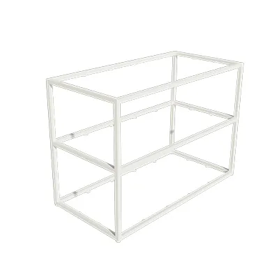 Table de présentation 3 niveaux Square blanc 120 × 60 × 85 cm - Ligne Square 25 blanc-1