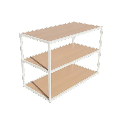 Table de présentation 3 niveaux Square blanc 120 × 60 × 85 cm - Ligne Square 25 blanc-2