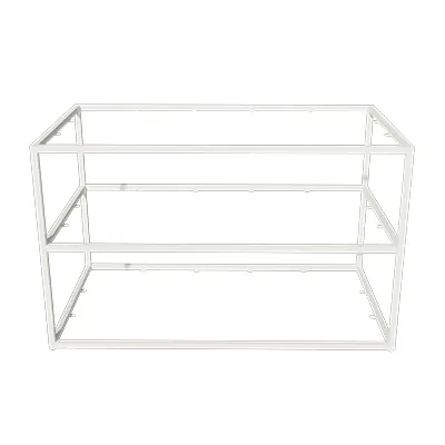 Table de présentation 3 niveaux Square blanc 140 × 80 × 85 cm - Présentoirs de magasin - Ligne Square 25 blanc