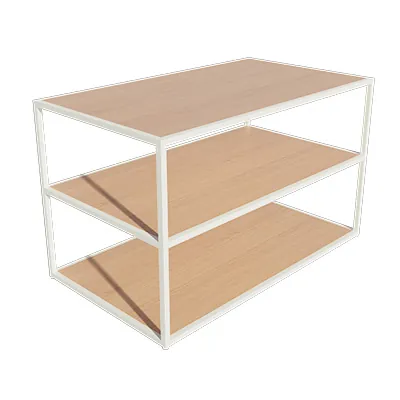 Table de présentation 3 niveaux Square blanc 140 × 80 × 85 cm - Présentoirs de magasin - Ligne Square 25 blanc-2