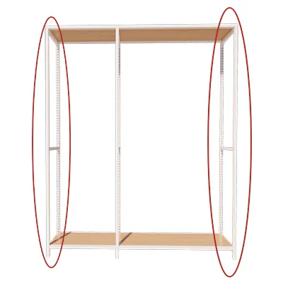 Cadre latéral Square noir sable H 240 × P 46,4 cm - Paquet de 2 - Ligne Square 25 noir-2