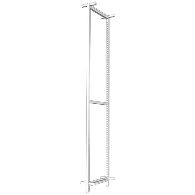 Cadre central Square noir sablé H 240 × P 46,4 cm  - Ligne Square 25 noir-1