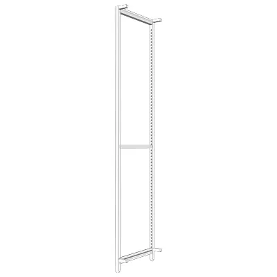 Cadre latéral Square H 240 cm x P 46,4 cm blanc sable – Set de 2 - Ligne Square 25 blanc-1