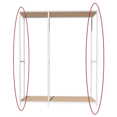 Cadre latéral Square H 240 cm x P 46,4 cm blanc sable – Set de 2 - Ligne Square 25 blanc-2