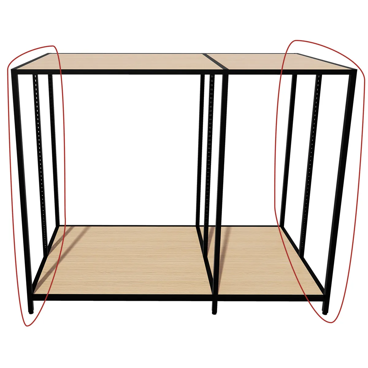 Cadres Latéraux Ligne Square 25 Noir Sablé H.133 cm - Lot de 2 - Ligne Square 25 noir-3
