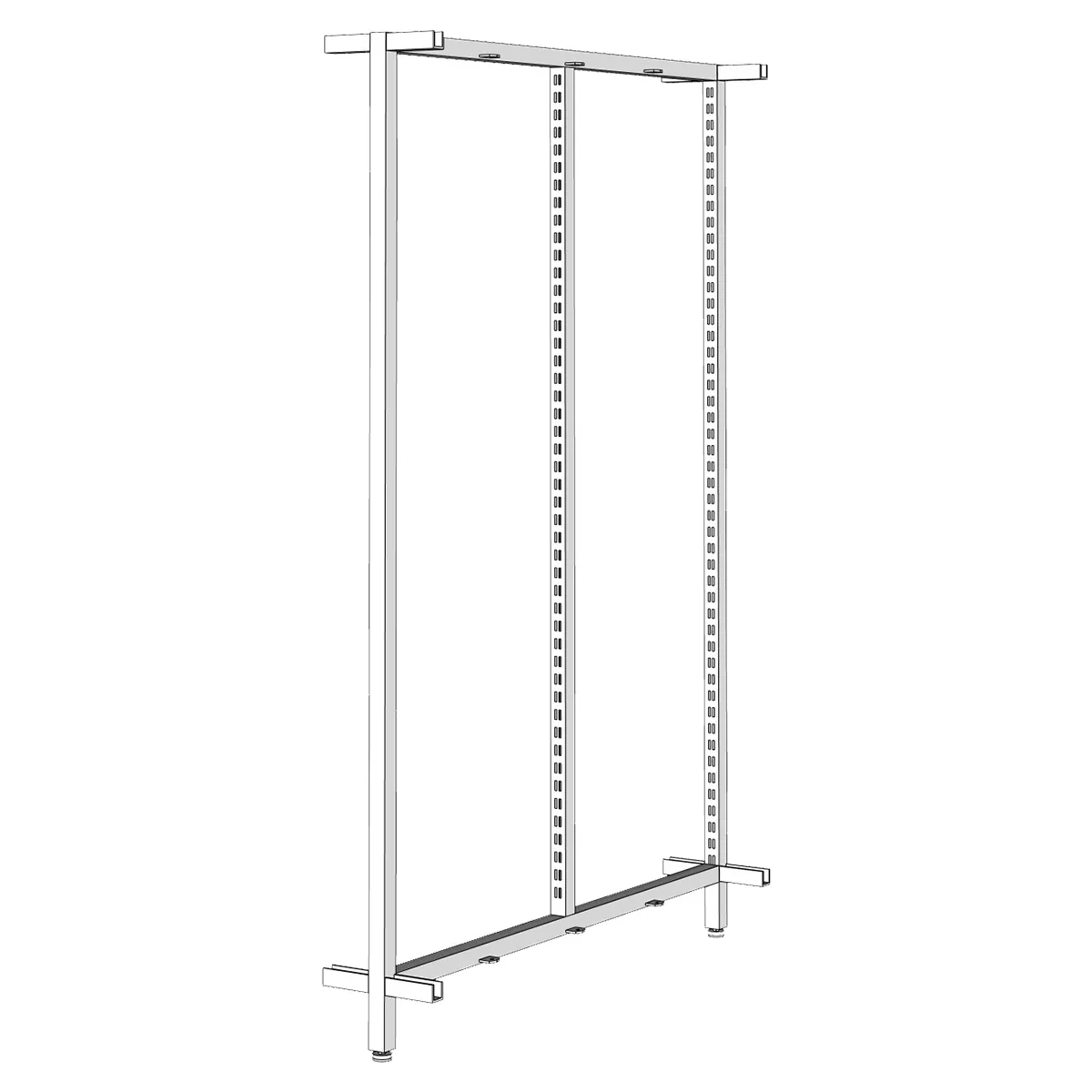 Cadre de Milieu pour Module Central Square Noir Sablé H.133 cm - Ligne Square 25 noir-1