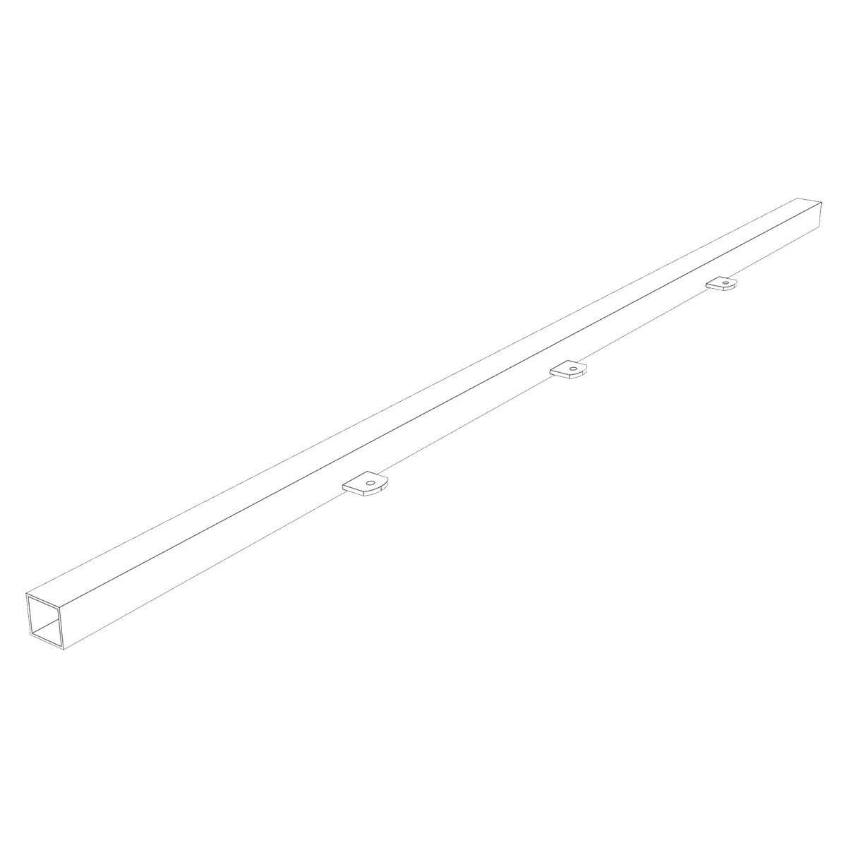Entretoise pour Module Central Square Noir Sablé L.97,8 cm - Lot de 4 - Ligne Square 25 noir-1