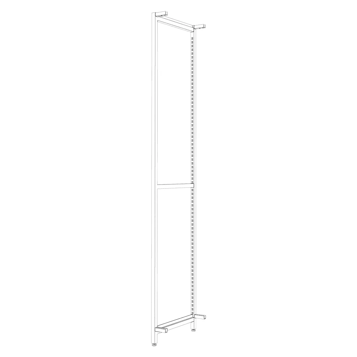 Cadres latéraux Square H.200 cm x P.46,4 cm noir sablé – Lot de 2 - Ligne Square 25 noir-1