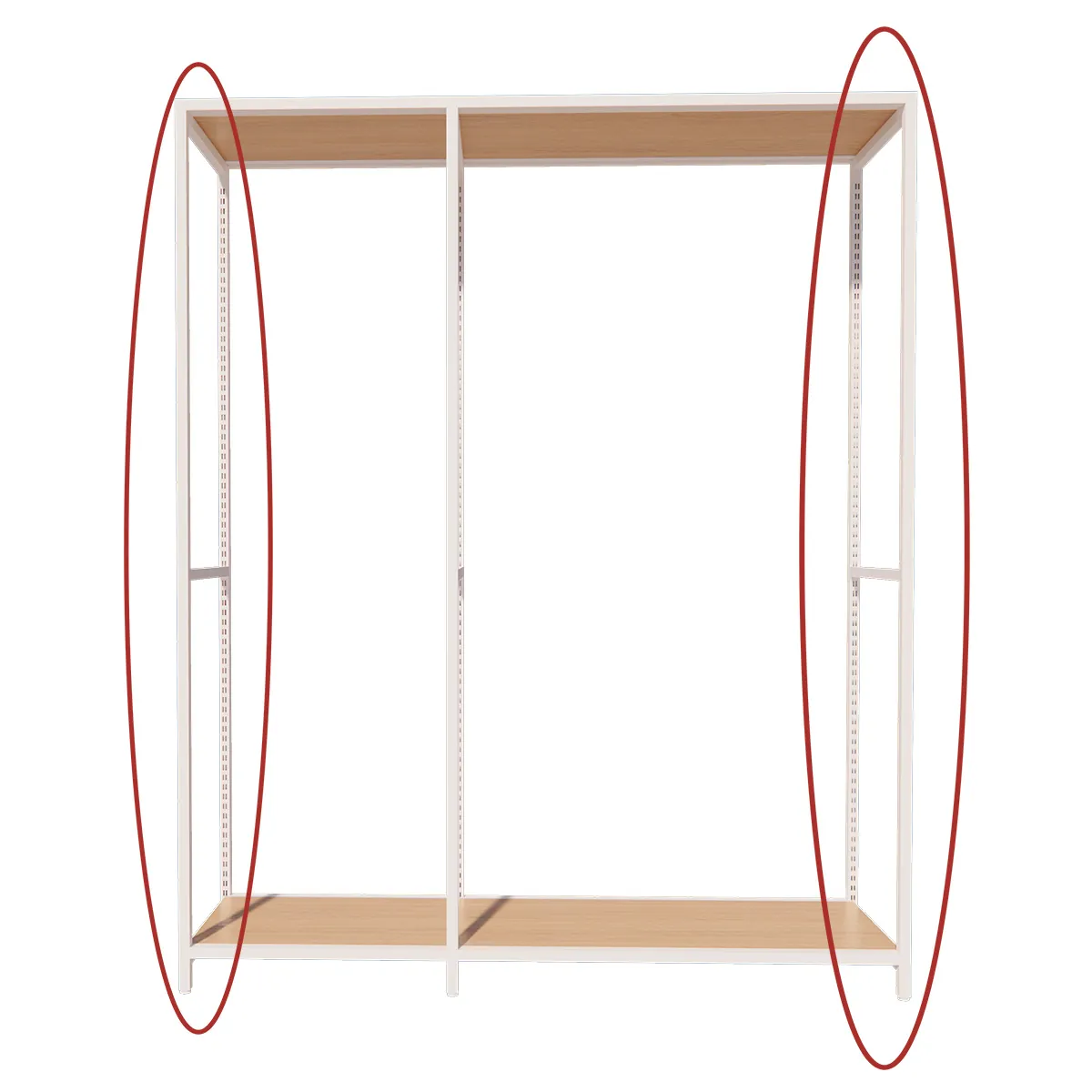 Cadres latéraux Square H.200 cm x P.46,4 cm noir sablé – Lot de 2 - Ligne Square 25 noir-2