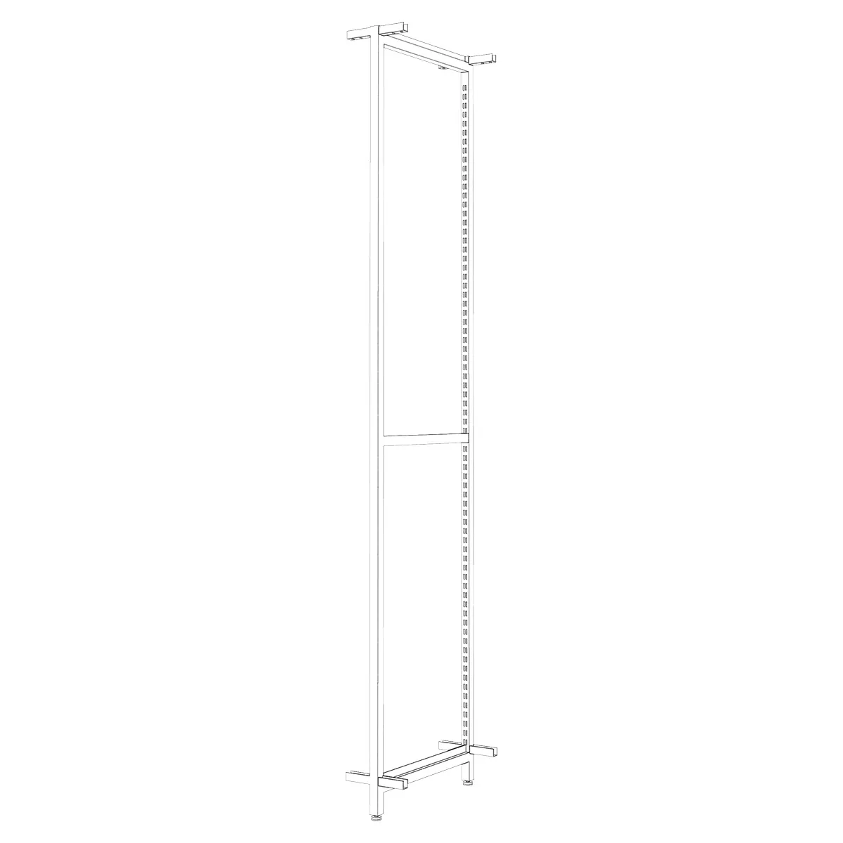Cadre central Square H 200 cm x P 46,4 cm noir sablé - Ligne Square 25 noir-1