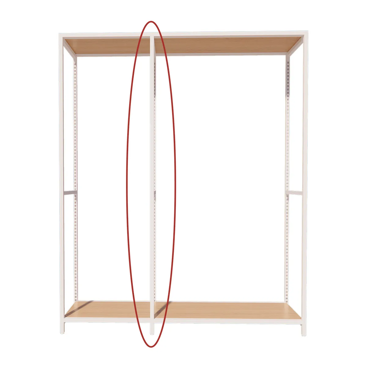 Cadre central Square H 200 cm x P 46,4 cm noir sablé - Ligne Square 25 noir-2